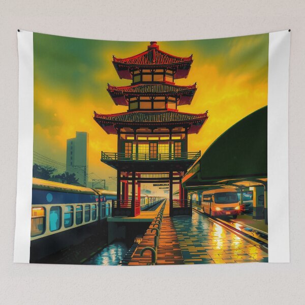 Item preview, Golden Pagoda City Lights designed and sold by PanoramaPrints.