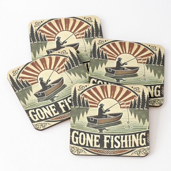 Item preview, Timeless Vintage Fishing Scene Design designed and sold by RainbowSlide.