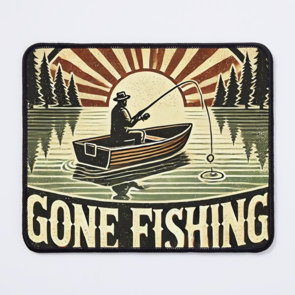 Item preview, Timeless Vintage Fishing Scene Design designed and sold by RainbowSlide.