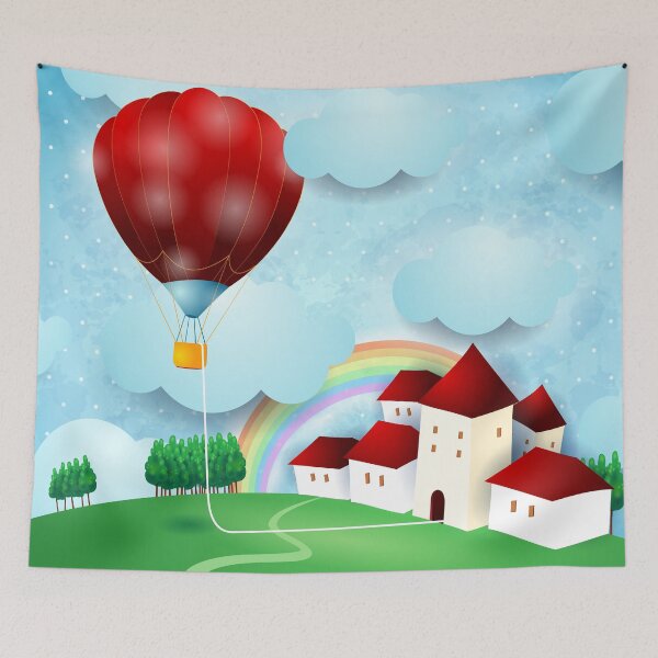 Item preview, Daydreaming, hot air balloon and home designed and sold by LuisaVenturoli.