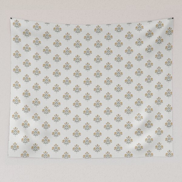 Item preview, Small scale floral block print designed and sold by hellcom.