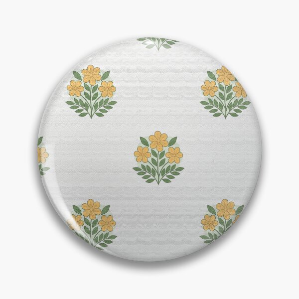 Item preview, Small scale yellow floral block print designed and sold by hellcom.