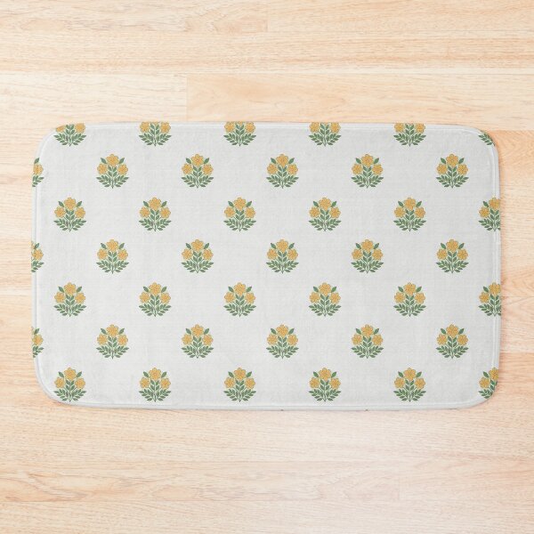 Item preview, Small scale yellow floral block print designed and sold by hellcom.