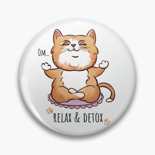 Item preview, red cat relaxes in meditation designed and sold by MariaTsy.