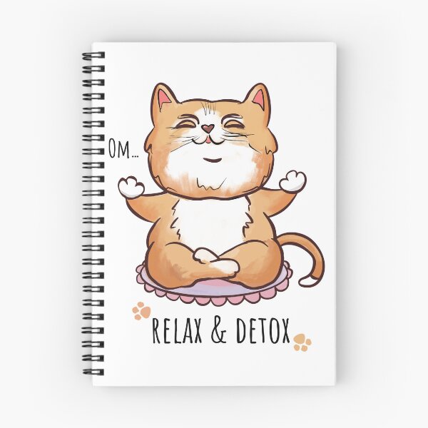 Item preview, red cat relaxes in meditation designed and sold by MariaTsy.