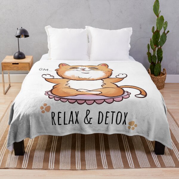 Item preview, red cat relaxes in meditation designed and sold by MariaTsy.