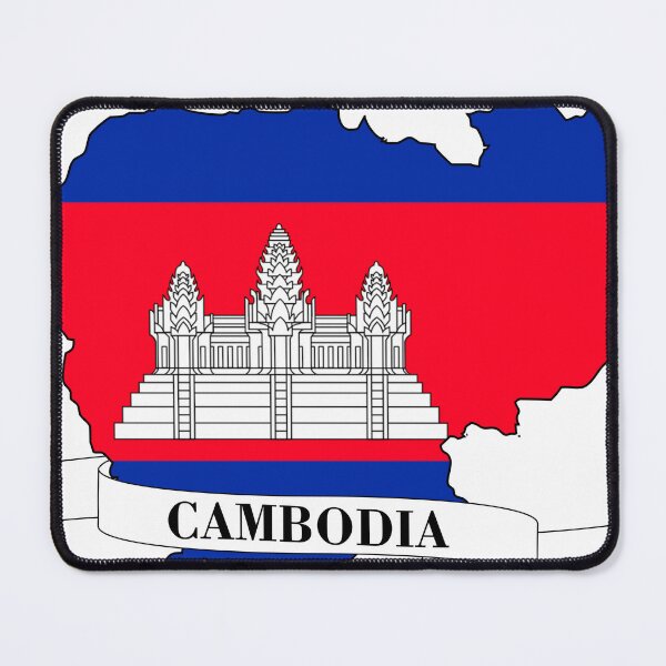 Item preview, cambodia flag map designed and sold by visual adventures.