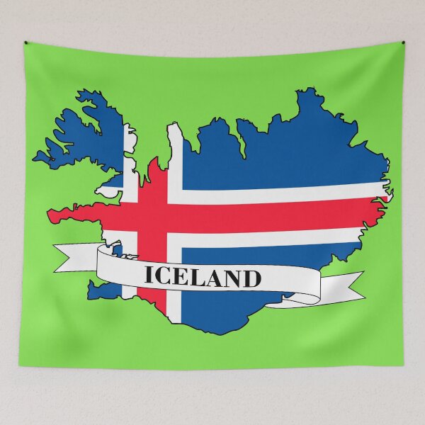 Item preview, Iceland flag map designed and sold by visual adventures.