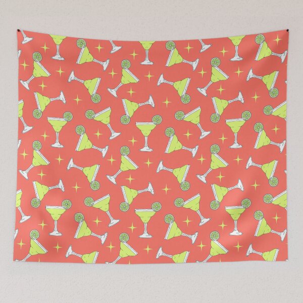 Item preview, Margarita Cocktails Retro Pattern in Coral designed and sold by HotHibiscus.