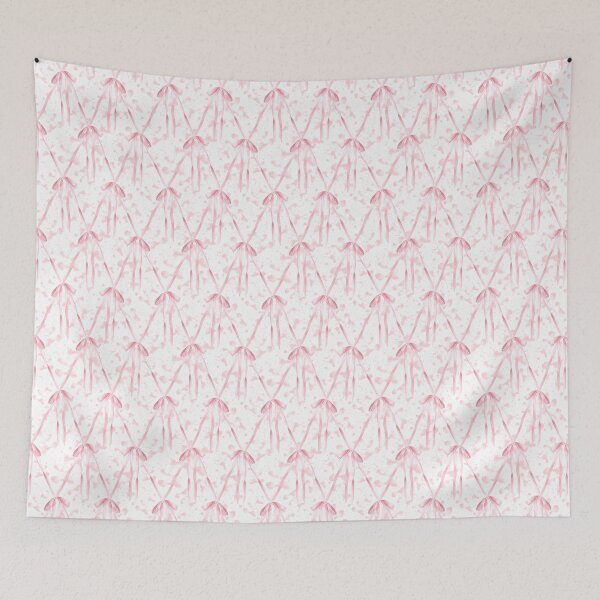 Aperçu de l'œuvre Modèle sans couture de noeud en soie rose avec des éclaboussures de ruban aquarelle, illustration de conception de treillis de diamant de coquette de fille créée et vendue par BartolArt.