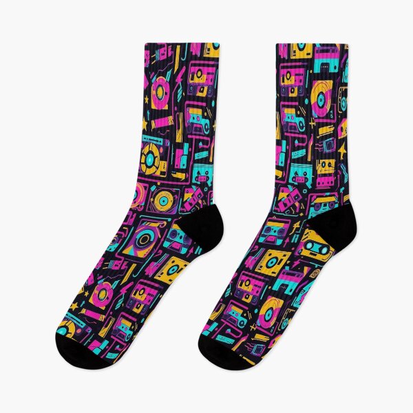 Item preview, "Retro Vinyl Vibes: Neon 80s and 90s Nostalgia" designed and sold by DigoCostaK7css.