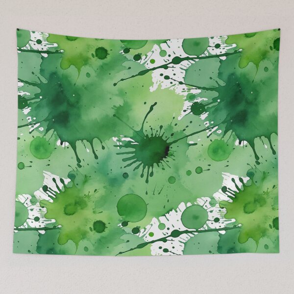 Item preview, Green watercolor splashes background designed and sold by Giuseppe Cammino.