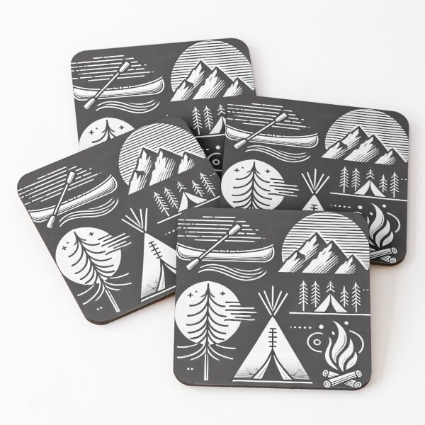 Item preview, Minimalist camping symbols designed and sold by Timber & Dust.