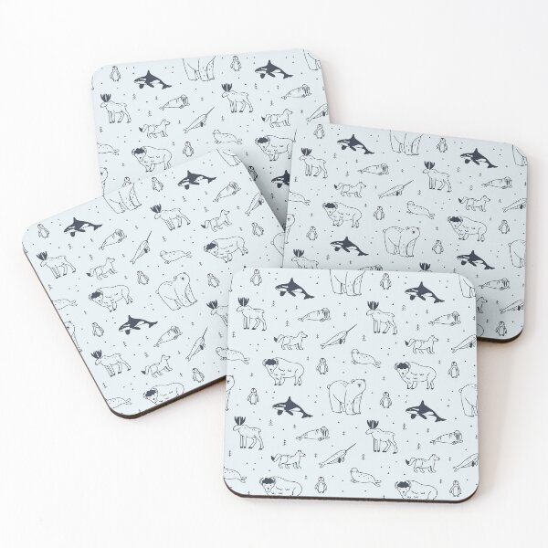 Item preview, Arctic animals seamless pattern Doodle Polar birds and mammals Northern cute inhabitants designed and sold by Faissal Thomass.