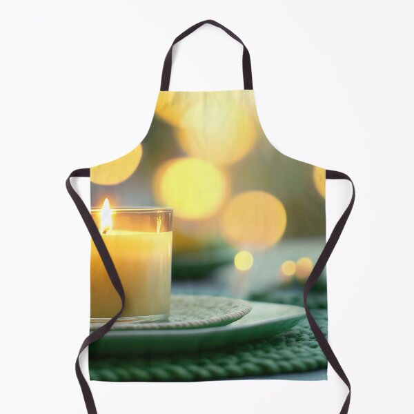 Item preview, A calming candle illuminates a cozy table setting with warm bokeh lights in the background during evening relaxation time designed and sold by anytka.