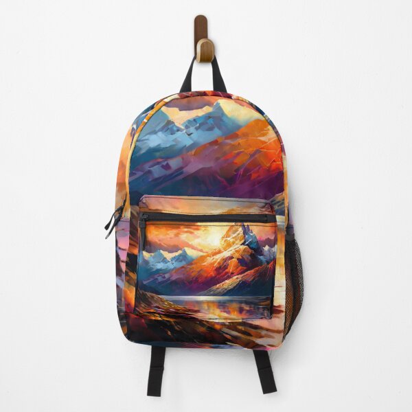 Item preview, Landscape Art: Mountain River at Sunset | Scenery Artwork designed and sold by UnhingedBird.