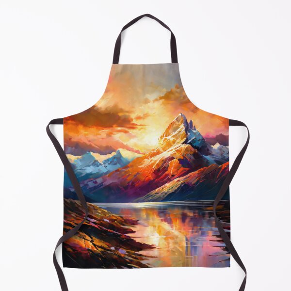 Item preview, Landscape Art: Mountain River at Sunset | Scenery Artwork designed and sold by UnhingedBird.