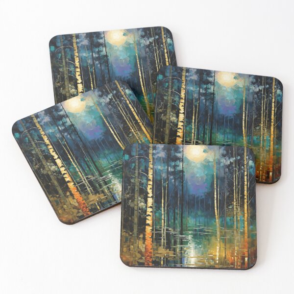 Item preview, Landscape Art: Forest River in Dusk | Color Art | Abstract Art | Gift for Color Lover designed and sold by UnhingedBird.