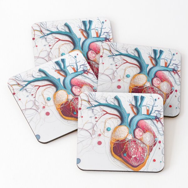 Item preview, Intricate heart model made from colorful threads showcasing human anatomy in a detailed and artistic manner designed and sold by anytka.