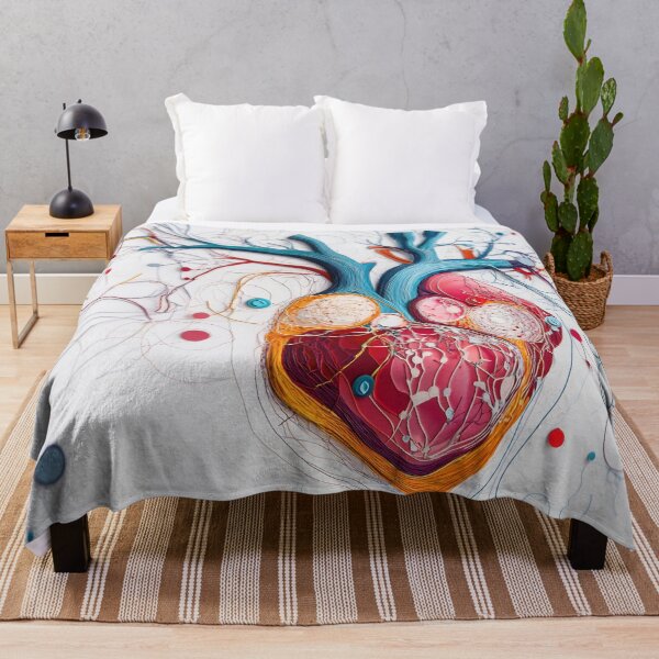 Item preview, Intricate heart model made from colorful threads showcasing human anatomy in a detailed and artistic manner designed and sold by anytka.