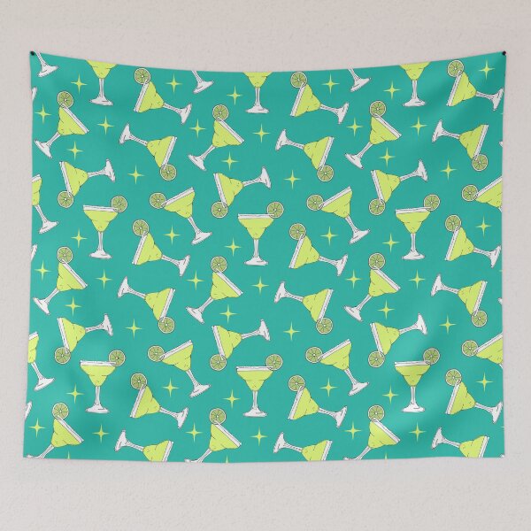 Item preview, Retro Margarita Cocktails Pattern in Blue designed and sold by HotHibiscus.