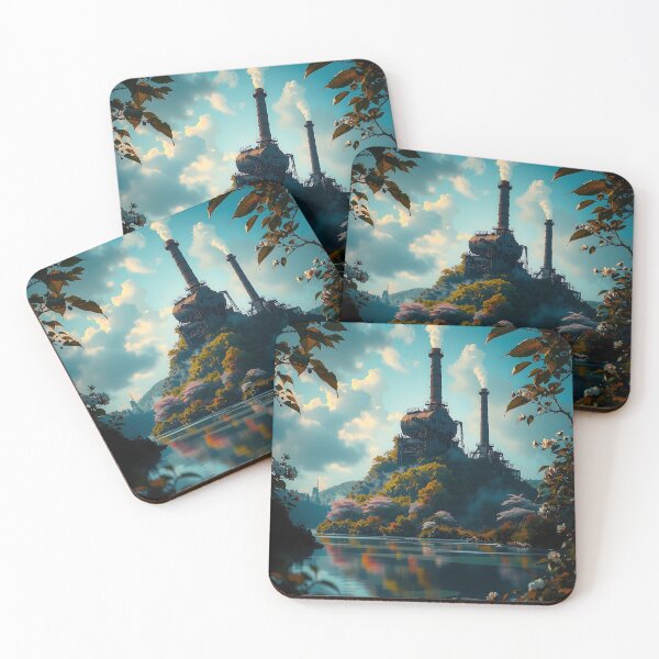 Item preview, Sunset Embraces Industrial Ruins designed and sold by PanoramaPrints.