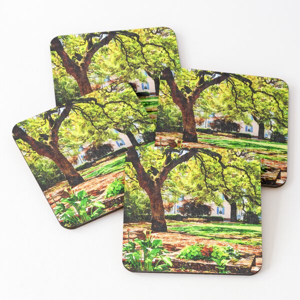 Item preview, Watercolor painting of Warren Square in Savannah during spring designed and sold by GestaltImagery.