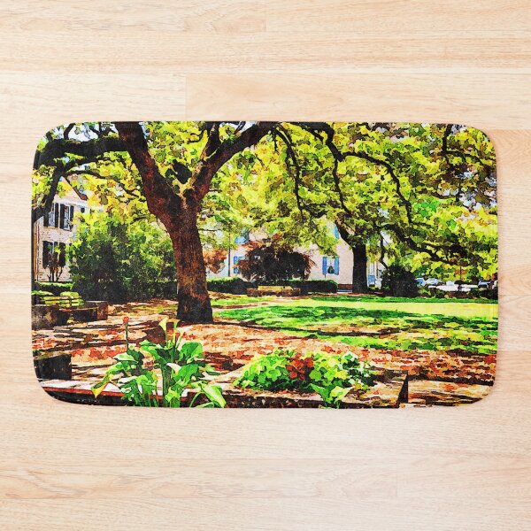Item preview, Watercolor painting of Warren Square in Savannah during spring designed and sold by GestaltImagery.