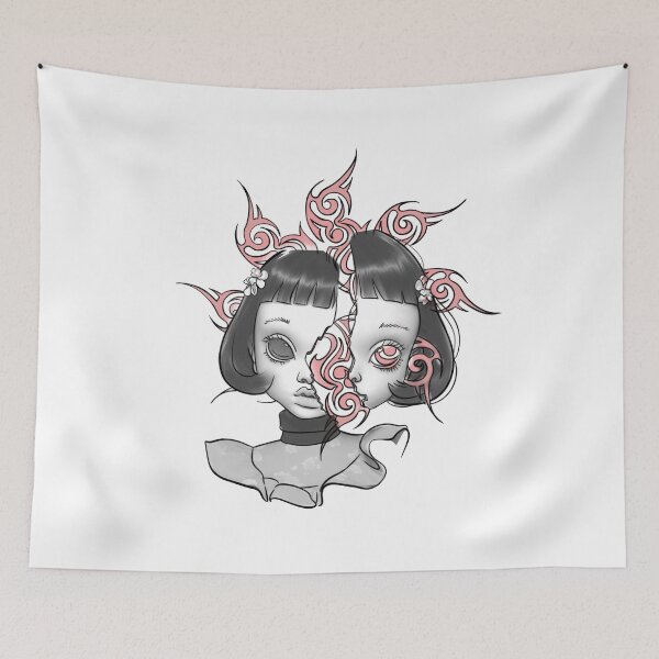 Item preview, Cute dark goth girl face design 2 designed and sold by emanscorfna.