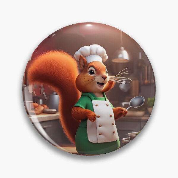 Item preview, Red Squirrel as a Chef, in a kitchen preparing meals designed and sold by Colin Bentham.