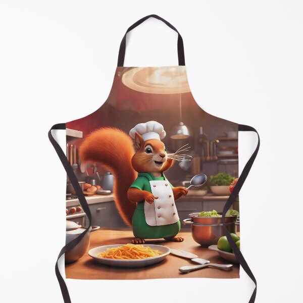 Item preview, Red Squirrel as a Chef, in a kitchen preparing meals designed and sold by Colin Bentham.