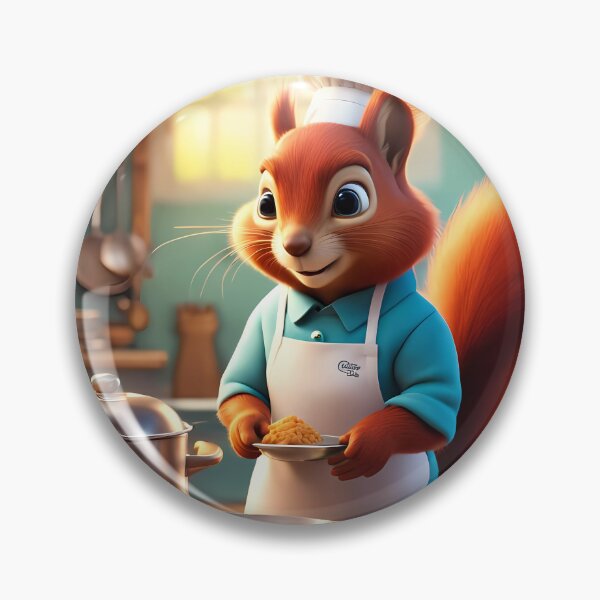 Item preview, Red Squirrel as a Chef, in a kitchen preparing meals designed and sold by Colin Bentham.