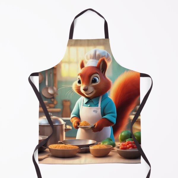 Item preview, Red Squirrel as a Chef, in a kitchen preparing meals designed and sold by Colin Bentham.