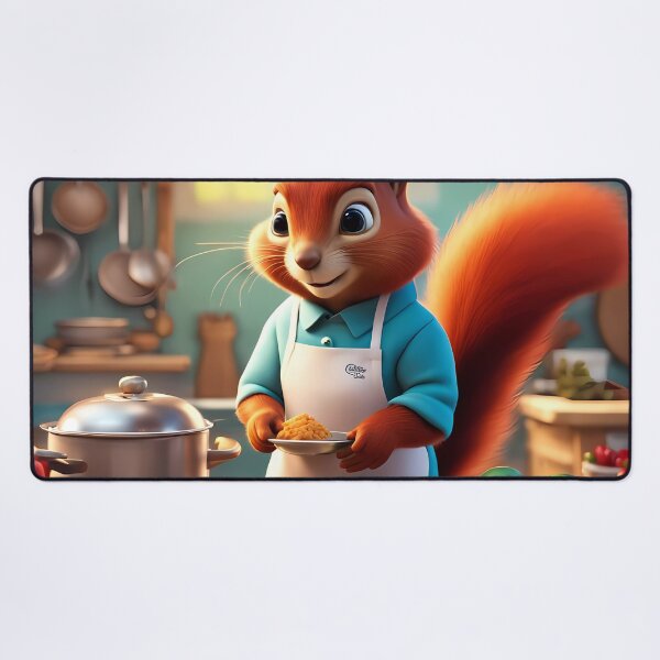 Item preview, Red Squirrel as a Chef, in a kitchen preparing meals designed and sold by Colin Bentham.