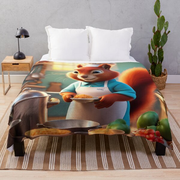 Item preview, Red Squirrel as a Chef, in a kitchen preparing meals designed and sold by Colin Bentham.