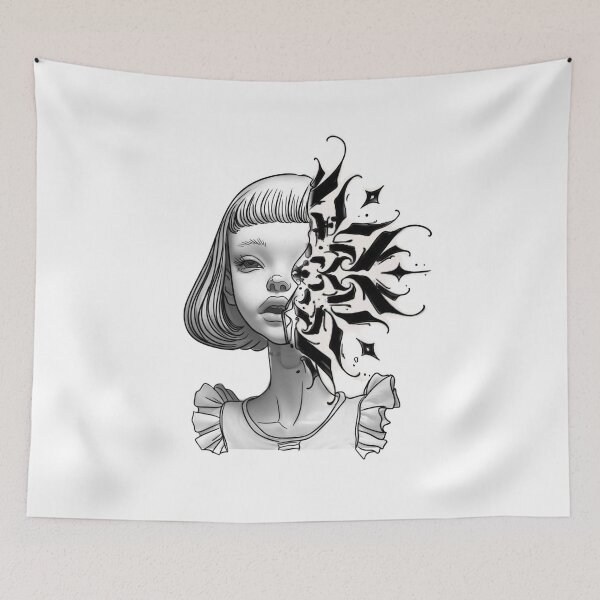 Item preview, A cute dark goth face with a design designed and sold by emanscorfna.