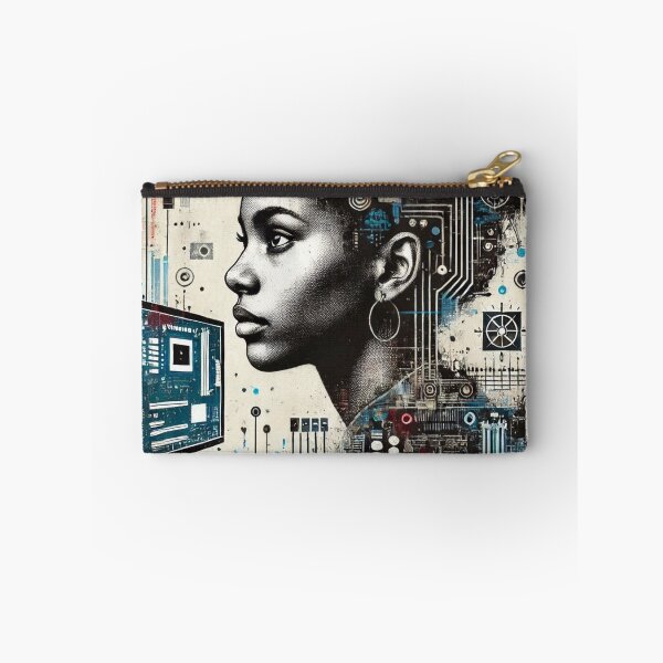Item preview, Mixed media portrait of a female, computer programmer, digital art designed and sold by Echoes of color.
