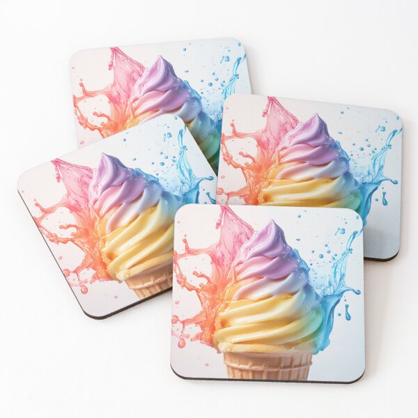 Item preview, Colorful ice cream cone with splash designed and sold by anytka.