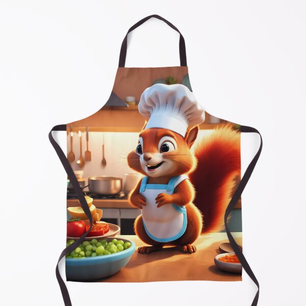 Item preview, Red Squirrel as a Chef, in a kitchen preparing meals designed and sold by Colin Bentham.