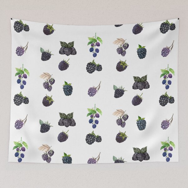 Item preview, Watercolor Blackberries and Blackberry Branches  designed and sold by silviaol.