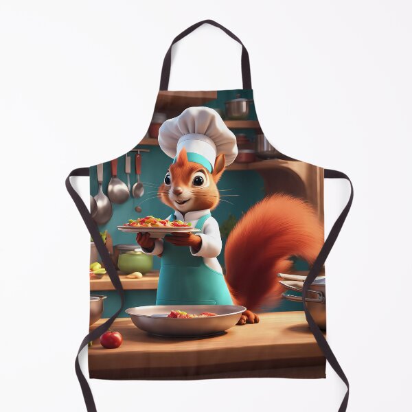 Item preview, Red Squirrel as a Chef, in a kitchen preparing meals designed and sold by Colin Bentham.