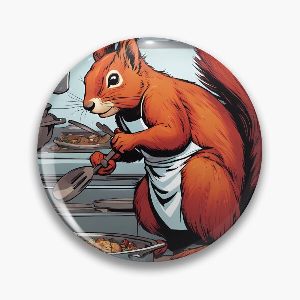 Item preview, Red Squirrel as a Chef, in a kitchen preparing meals designed and sold by Colin Bentham.