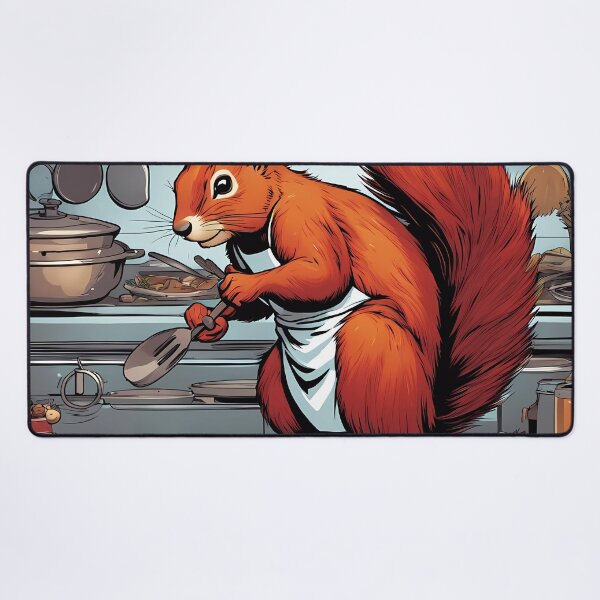 Item preview, Red Squirrel as a Chef, in a kitchen preparing meals designed and sold by Colin Bentham.