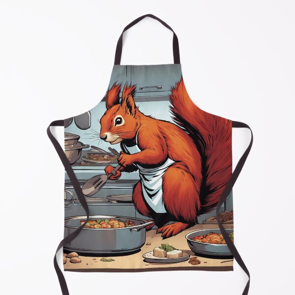 Item preview, Red Squirrel as a Chef, in a kitchen preparing meals designed and sold by Colin Bentham.