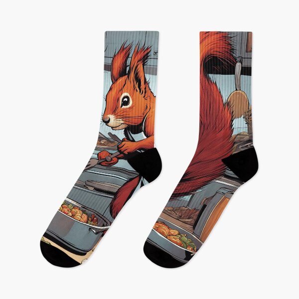 Item preview, Red Squirrel as a Chef, in a kitchen preparing meals designed and sold by Colin Bentham.