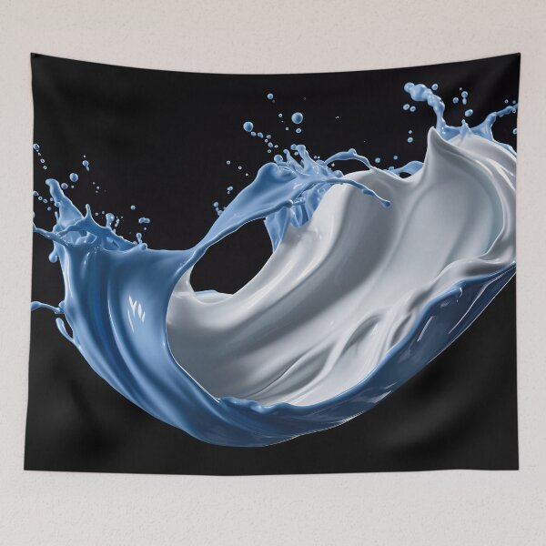 Item preview, Swirl of Luxury Cream with Blue Water Splash designed and sold by anytka.