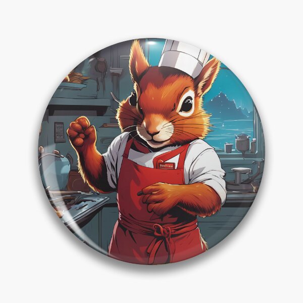 Item preview, Red Squirrel as a Chef, in a kitchen preparing meals designed and sold by Colin Bentham.