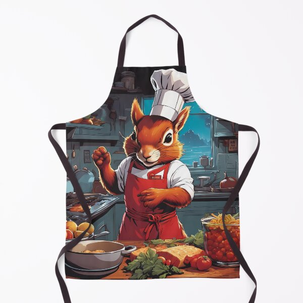 Item preview, Red Squirrel as a Chef, in a kitchen preparing meals designed and sold by Colin Bentham.