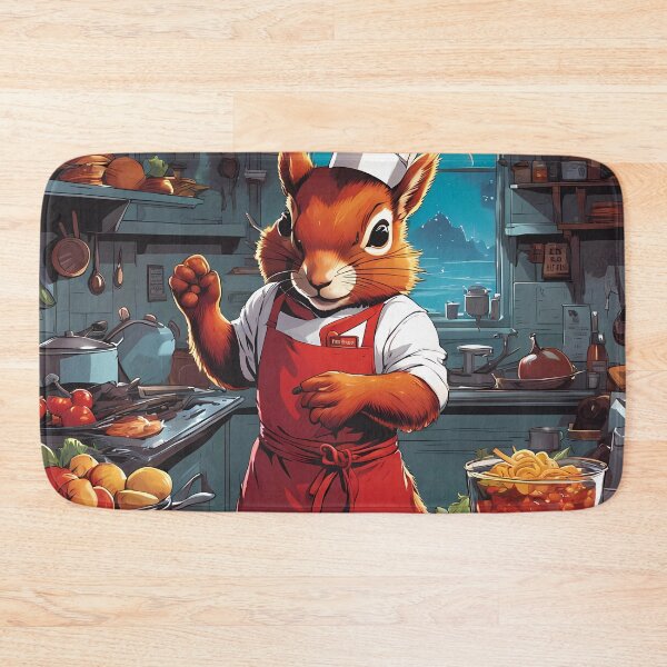 Item preview, Red Squirrel as a Chef, in a kitchen preparing meals designed and sold by Colin Bentham.