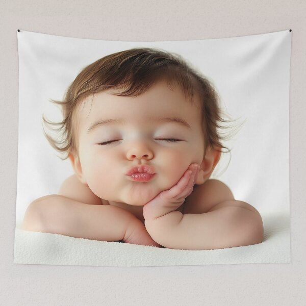 Item preview, Baby making a cute kissing face designed and sold by anytka.